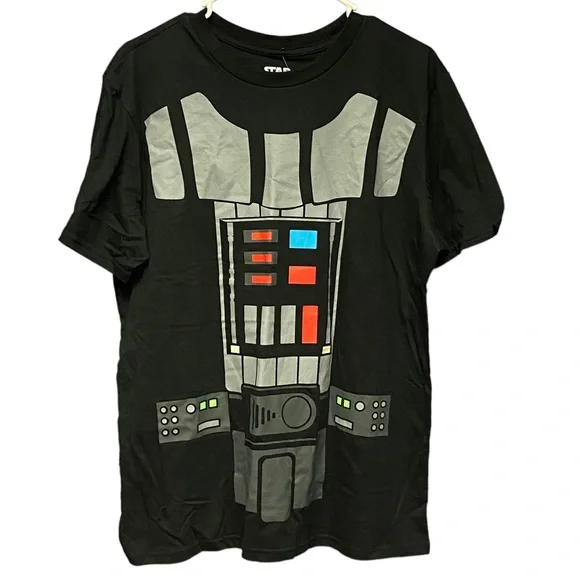 NWT Star Wars Dart Vader Disney Black short sleeve tee with removable cape - Picture 2 of 7